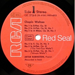 Rubinstein – Chopin Waltzes, LP, RCA Victor LSC-2726-B