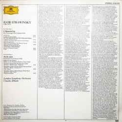 Igor Strawinsky: Der Feuervogel (Firebird), Jeu De Cartes, London Symphony Orchestra, Claudio Abbado, LP, DG 2530-537