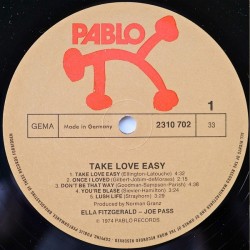 Ella Fitzgerald - Joe Pass – Take Love Easy, LP, Pablo Records 2310-702