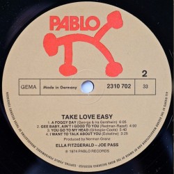 Ella Fitzgerald - Joe Pass – Take Love Easy, LP, Pablo Records 2310-702