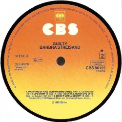 Streisand – Guilty, LP gatefold, CBS 86122
