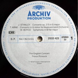 The English Concert: Trevor Pinnock – A Grand Concert Of Musick (English Baroque Concerti), LP, Archiv 2533-423