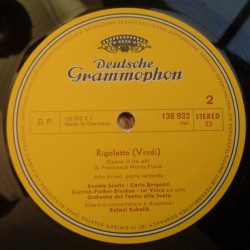 Giuseppe Verdi: Rigoletto, Scotto, Cossotto, Bergonzi, Fischer-Dieskau, Vinco, Rafael Kubelik, 3x LP, DG 2709-014