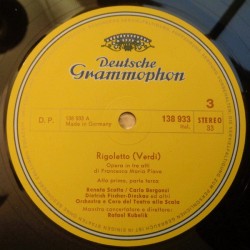 Giuseppe Verdi: Rigoletto, Scotto, Cossotto, Bergonzi, Fischer-Dieskau, Vinco, Rafael Kubelik, 3x LP, DG 2709-014