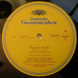 Giuseppe Verdi: Rigoletto, Scotto, Cossotto, Bergonzi, Fischer-Dieskau, Vinco, Rafael Kubelik, 3x LP, DG 2709-014