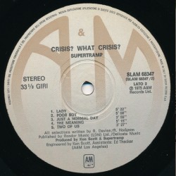 Supertramp – Crisis? What Crisis?, LP, A&M Records SLAM-68347