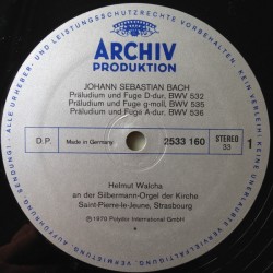 Jean Sebastien Bach: Préludes - Fugues - Pastorale, Helmut Walcha, LP, Archiv 2533-160