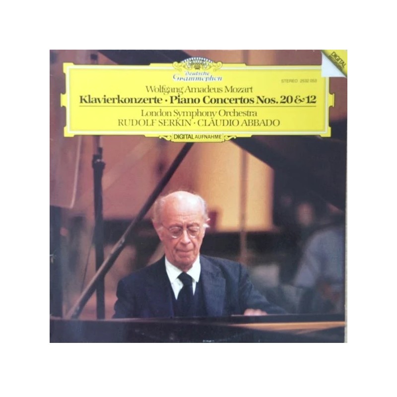 Mozart: Piano Concertos Nos. 20 & 12, London Symphony Orchestra, Rudolf Serkin, Claudio Abbado, LP, Deutsche Grammophon 2532-053