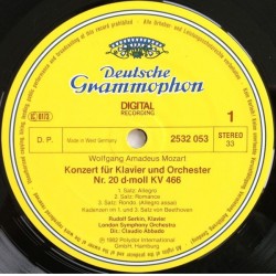 Mozart: Piano Concertos Nos. 20 & 12, London Symphony Orchestra, Rudolf Serkin, Claudio Abbado, LP, Deutsche Grammophon 2532-053