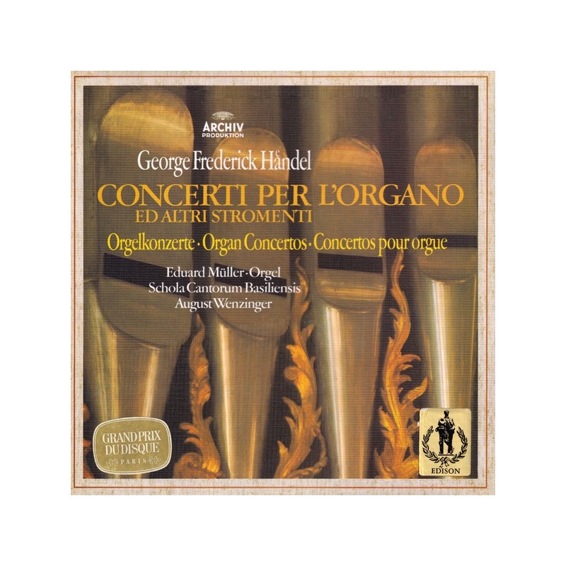 Haendel: Concerti per L'Organo ed Altri Stromenti, Müller, Schola Cantorum Basiliensis, Wenzinger, 5x LP, Archiv 2723-042