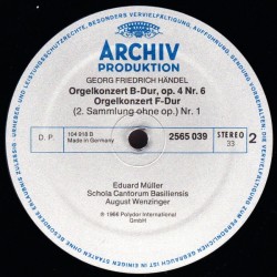 Haendel: Concerti per L'Organo ed Altri Stromenti, Müller, Schola Cantorum Basiliensis, Wenzinger, 5x LP, Archiv 2723-042