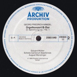 Haendel: Concerti per L'Organo ed Altri Stromenti, Müller, Schola Cantorum Basiliensis, Wenzinger, 5x LP, Archiv 2723-042