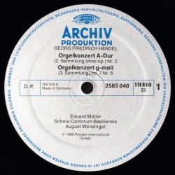 Haendel: Concerti per L'Organo ed Altri Stromenti, Müller, Schola Cantorum Basiliensis, Wenzinger, 5x LP, Archiv 2723-042