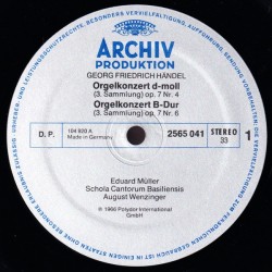 Haendel: Concerti per L'Organo ed Altri Stromenti, Müller, Schola Cantorum Basiliensis, Wenzinger, 5x LP, Archiv 2723-042