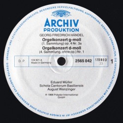 Haendel: Concerti per L'Organo ed Altri Stromenti, Müller, Schola Cantorum Basiliensis, Wenzinger, 5x LP, Archiv 2723-042