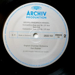 Haendel: Fireworks Music, Concerti A Due Cori, English Chamber Orchestra, Karl Richter, LP gatefold, Archiv 2533-151