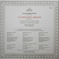 Händel: 3 Concerti Grossi Op. 6 Nos. 5, 8, 9, Münchener Bach-Orchester, Karl Richter, LP gatefold, Archiv 2533-142