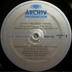 Händel: 3 Concerti Grossi Op. 6 Nos. 5, 8, 9, Münchener Bach-Orchester, Karl Richter, LP gatefold, Archiv 2533-142