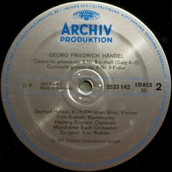 Händel: 3 Concerti Grossi Op. 6 Nos. 5, 8, 9, Münchener Bach-Orchester, Karl Richter, LP gatefold, Archiv 2533-142