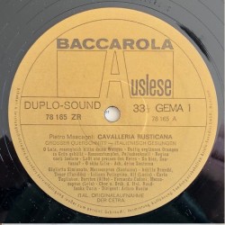 Mascagni: Cavalleria Rusticana, Giulietta Simionato, Fernanda Cadoni, Pellegrino, Braschi, LP, Baccarola Auslese 78165-ZR