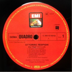 Respighi: Gli Uccelli / Trittico Botticelliano, Neville Marriner, Academy Of St. Martin-in-the-Fields, LP, EMI 1C-065-02826