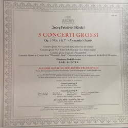 Händel: 3 Concerti Grossi Op. 6 Nos. 6 & 7 - "Alexander's Feast", Karl Richter, LP gatefold, Archiv 2533-159