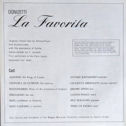 Donizetti: La Favorita, Simionato, Poggi, Bastianini, Hines, Maggio Musicale Fiorentino, Erede, 3x LP, Ace of Diamond GOS-525