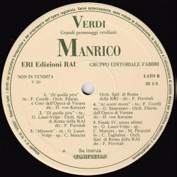 Giuseppe Verdi – Verdi: Edizioni Rai 30 - Manrico (da Il Trovatore), LP, Fonit Cetra 394304