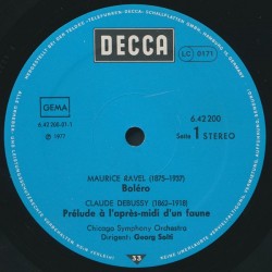 Ravel / Debussy: Bolero / La Mer-Prélude À L'Après-Midi D'Un Faune, Chicago Symphony Orchestra, Solti, LP, Decca 6.42200-AS.