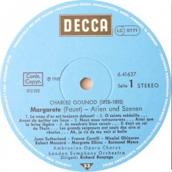 Gounod: Margarete (Faust), Sutherland, Corelli, Ghiaurov, Londoner Symphonie-Orch., Bonynge, LP, Decca SMD-1317