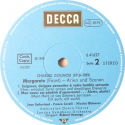 Gounod: Margarete (Faust), Sutherland, Corelli, Ghiaurov, Londoner Symphonie-Orch., Bonynge, LP, Decca SMD-1317