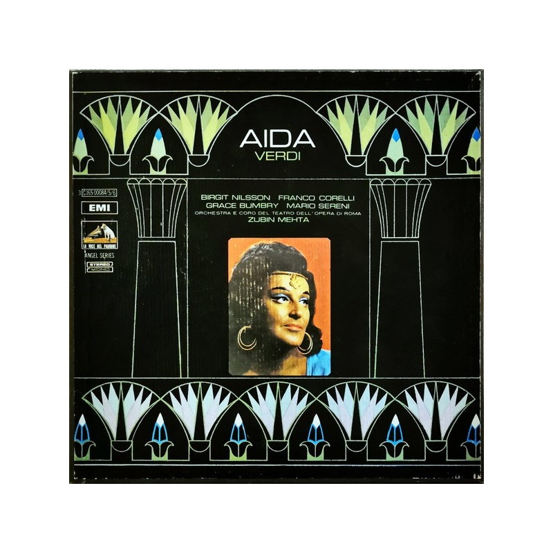 Verdi: Aida, Nilsson, Corelli, Sereni, Orch. e Coro Teatro Dell'Opera Di Roma, Zubin Mehta, 3x LP, EMI 3C-165-00084/5/6