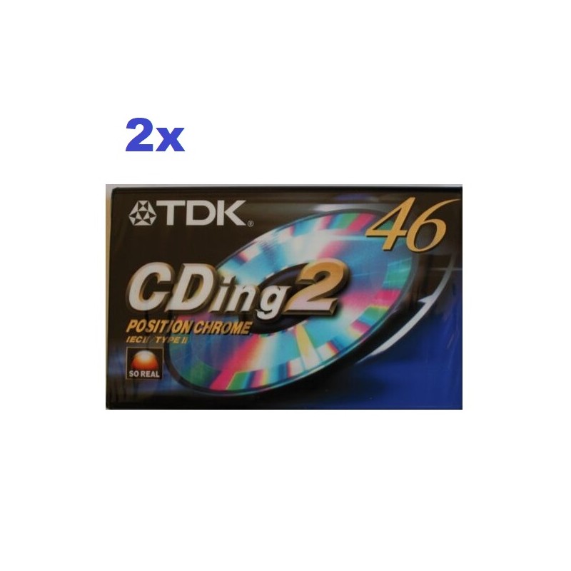 Cassetta TDK CDing 2, 46'' new and sealed, 2 pcs. pack.