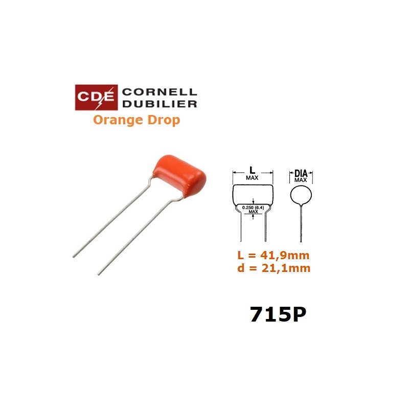 Orange Drop 715, 0,47uF/400V, condensatore polipropilene (474)