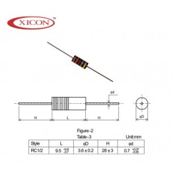 Xicon 1K2 1/2W, resistenza...