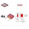 4x Wima FKS2 0,001uF/100V, polyester radial capacitor p: 5, (102)