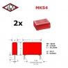 2x Wima MKS4 0,47uF/400V, polyester capacitor p: 22,5, (474)