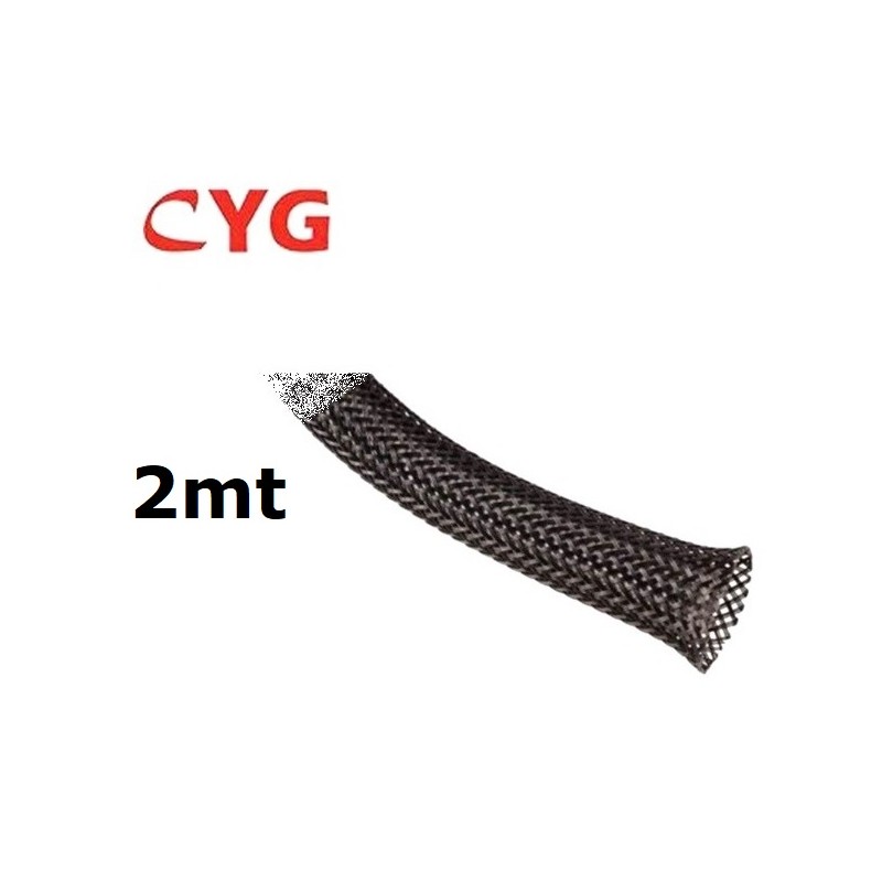 Braided cable sleeve, BLACK, d: 10mm (2mt.)