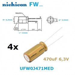 Nichicon FW 470uF 6,3V