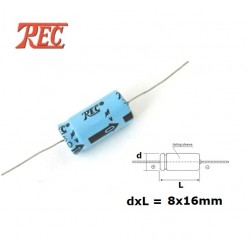 Trec 33uF/63V condensatore elettrolitico assiale, DxL 8x16mm