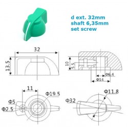 Manopola Chia Shin, ''Chicken Head'' VERDE CHIARO
