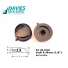 Davies Molding 1470AQ, 1x manopola NERA in bakelite, fissaggio a vite