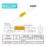 Mallory '150', 0,47uF/400V 5% axial polyester capacitor 150474J400LF