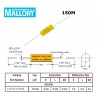 Mallory '150', 0,01uF/630V 5% axial polyester capacitor 150103J630BB