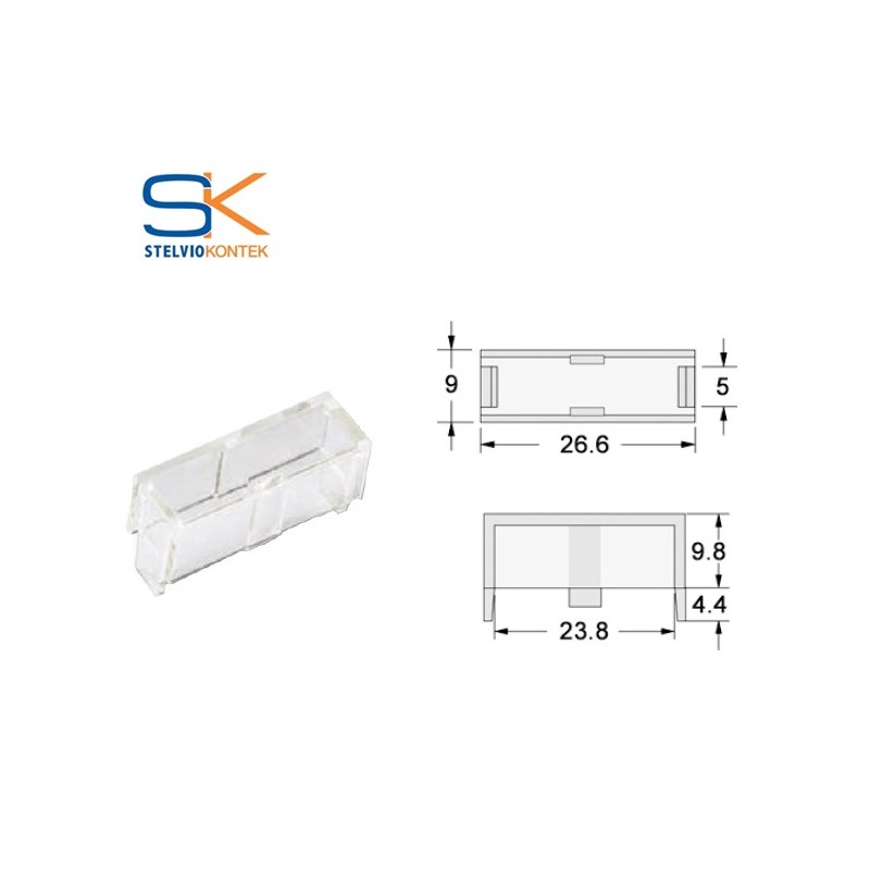 Stelvio Kontek BS140NA, calotta trasparente per portafusibile 5x20 da PCB