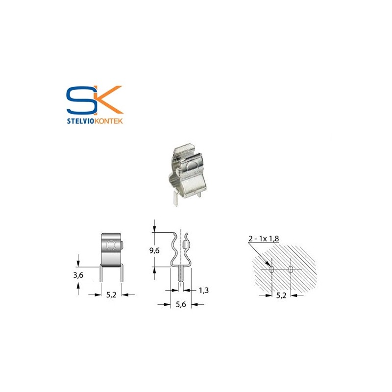 Stelvio Kontek CT134, clip fuseholder, 5x20, PCB mounting
