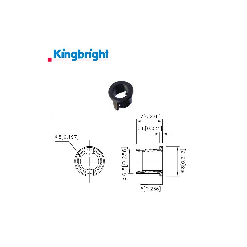 Kingbright portaled a Clip in plastica per LED d: 5mm