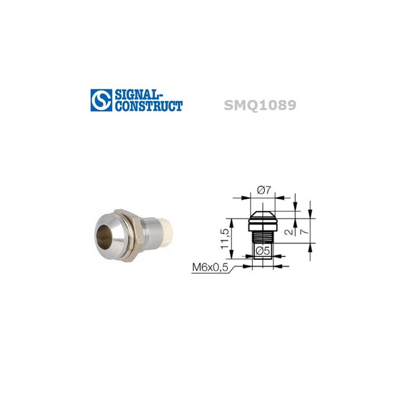 Signal Construct SMQ1089, porta LED 5mm convesso in metallo cromato