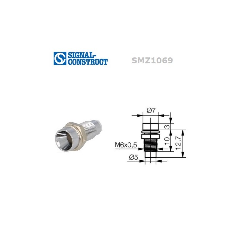 Signal Construct SMZ1069, porta LED 3mm concavo in metallo cromato