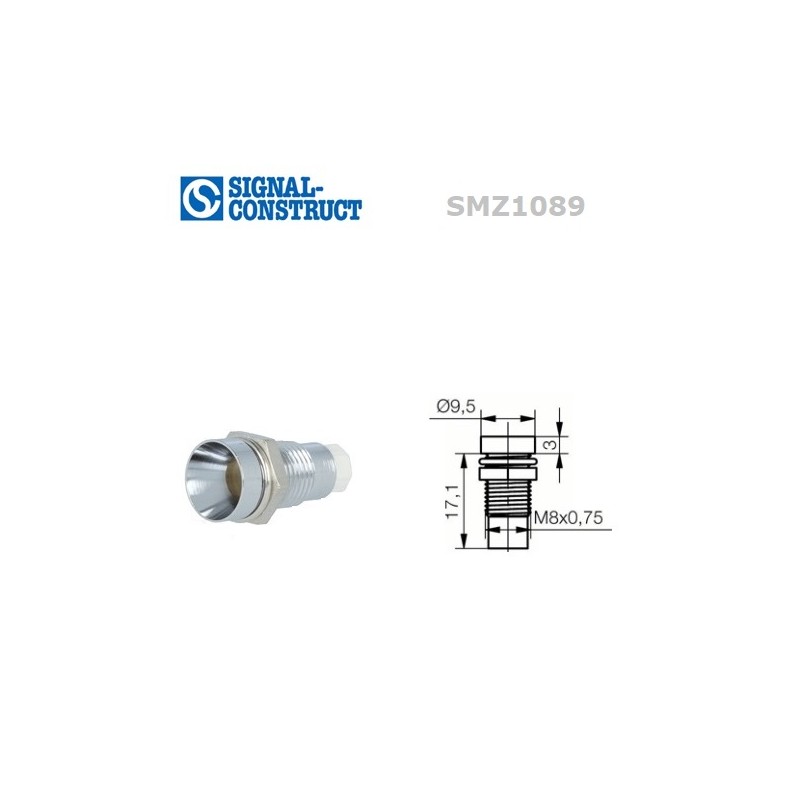 Signal Construct SMZ1089, porta LED 5mm concavo in metallo cromato